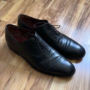 Salvatore Ferragamo Plain Toe Black Dress Shoes 12D Made in Italy 🇮🇹